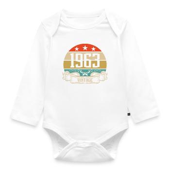 1963 Vintage Birthday Retro Classic - Organic Longsleeve Baby Bodysuit - white - Front