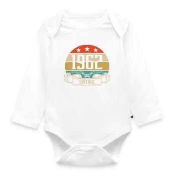 1962 Vintage Geburtstag Retro Classic - Baby Bio-Langarm-Body - Weiß - Vorne