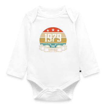 1979 Vintage Geburtstag Retro Classic - Baby Bio-Langarm-Body - Weiß - Vorne