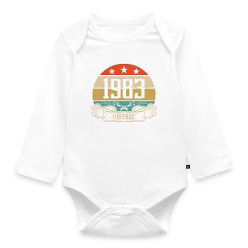 1983 Vintage Birthday Retro Classic - Body Bébé bio manches longues - blanc - Devant