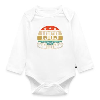 1969 Vintage Geburtstag Retro Classic - Baby Bio-Langarm-Body - Weiß - Vorne