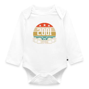 2001 Vintage Birthday Retro Classic - Body Bébé bio manches longues - blanc - Devant