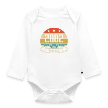 2002 Vintage Birthday Retro Classic - Body Bébé bio manches longues - blanc - Devant