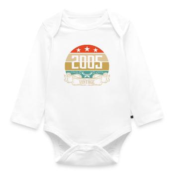 2005 Vintage Birthday Retro Classic - Body Bébé bio manches longues - blanc - Devant