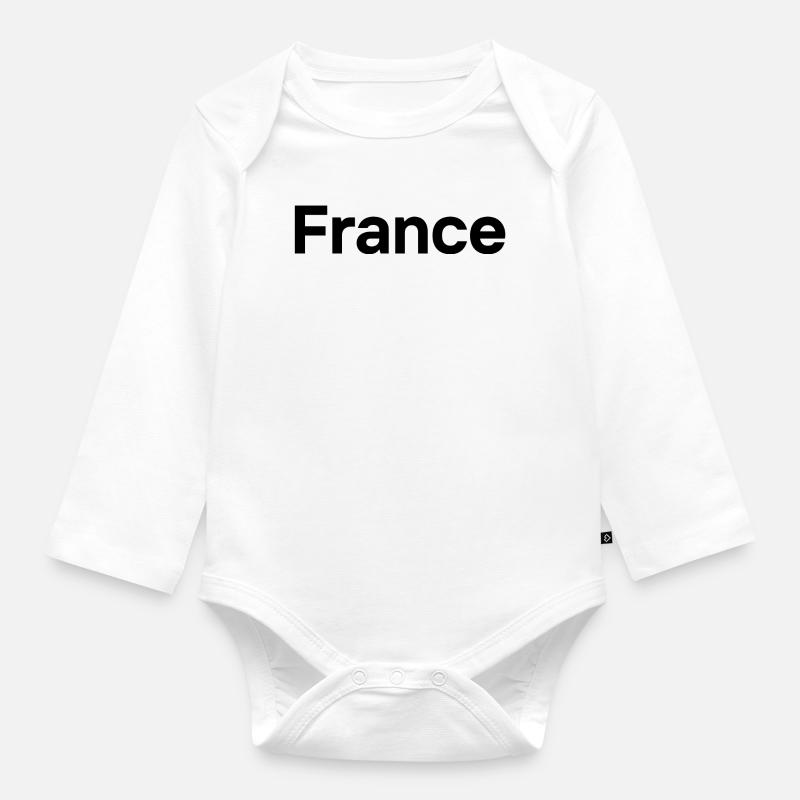 France - Body Bébé bio manches longues - blanc