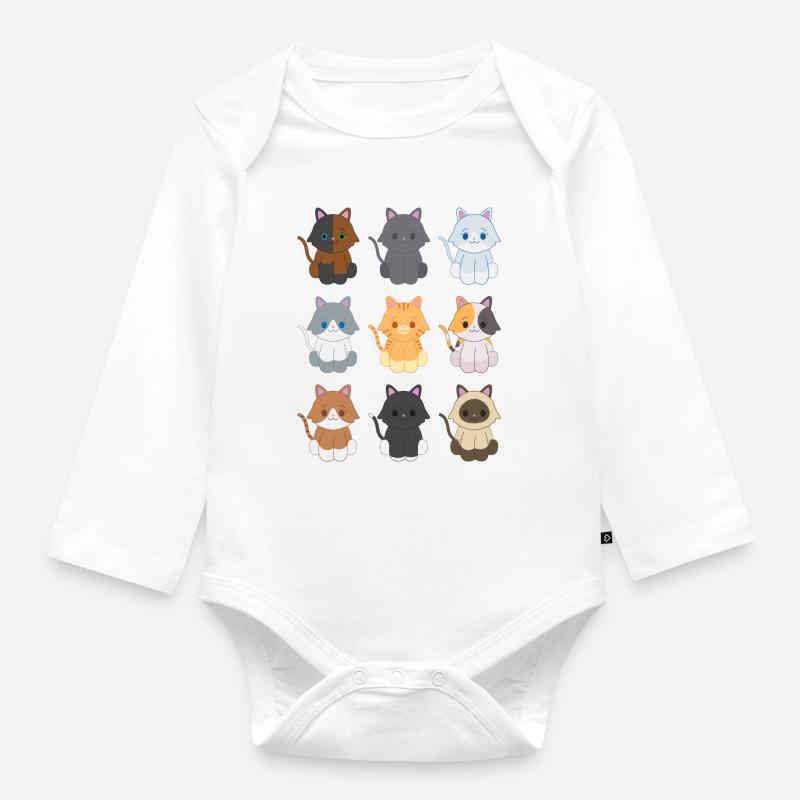 9 petits chatons - Body Bébé bio manches longues - blanc
