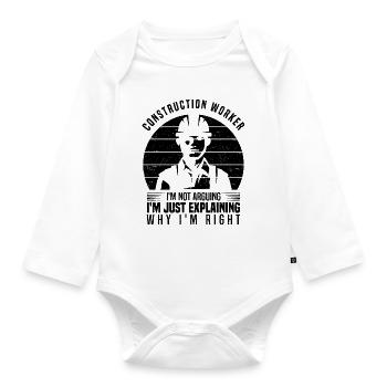 Electrician - Organic Longsleeve Baby Bodysuit - white - Front