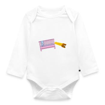Les bêtises de bébé et papa humour naissance - Body Bébé bio manches longues - blanc - Devant