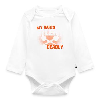 Darts Dartboard Dart Throw Gift - Organic Longsleeve Baby Bodysuit - white - Front