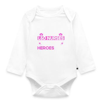 Doula Obstetrician Obstetrician Gift - Organic Longsleeve Baby Bodysuit - white - Front