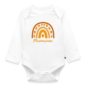 Voted best pharmacist | Pharmaci Gift Idea - Organic Longsleeve Baby Bodysuit - white - Front