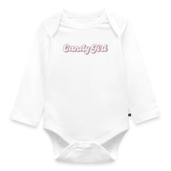 Candy Girl - Baby Bio-Langarm-Body - Weiß - Vorne
