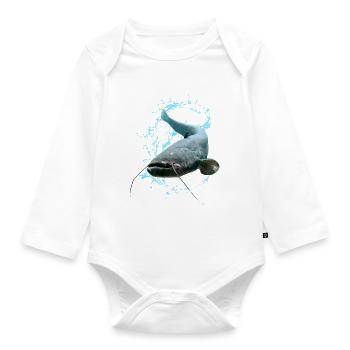 ECHTE MÄNNER - Angler angeln ANGEL - Baby Bio-Langarm-Body - Weiß - Vorne