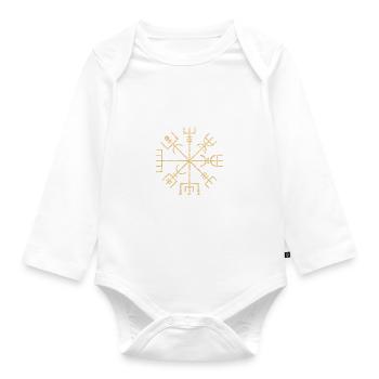 Wegweiser RUNEN viking CELTIC - VEGVISIR - Baby Bio-Langarm-Body - Weiß - Vorne