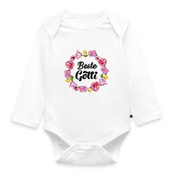 Beste Gotti beschte Gotti Schweiz Patentante Patin - Baby Bio-Langarm-Body - Weiß - Vorne