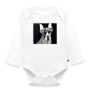 wuff wuff - Baby Bio-Langarm-Body - Weiß - Vorne