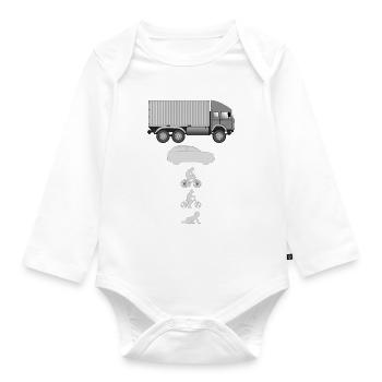 Evolution Container LKW - Baby Bio-Langarm-Body - Weiß - Vorne
