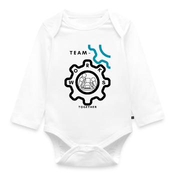 Team Work - Organic Longsleeve Baby Bodysuit - white - Front