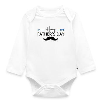 Happy Father’s Day - Body Bébé bio manches longues - blanc - Devant