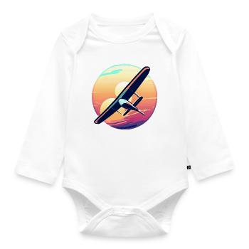 Glider at sunset design - Organic Longsleeve Baby Bodysuit - white - Front