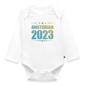 Amsterdam 2023 - Organic Longsleeve Baby Bodysuit - white - Front
