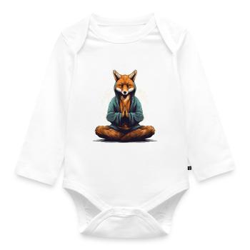 Yoga Fuchs - Baby Bio-Langarm-Body - Weiß - Vorne