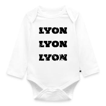 Lyon, Frankreich - Baby Bio-Langarm-Body - Weiß - Vorne