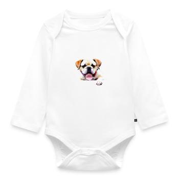 NE VOUS INQUIÉTEZ PAS... Bulldog Bulldog Bulldogs - Body Bébé bio manches longues - blanc - Devant