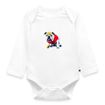 NE VOUS INQUIÉTEZ PAS... Bulldog Bulldog Bulldogs - Body Bébé bio manches longues - blanc - Devant