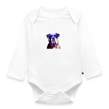 NE VOUS INQUIÉTEZ PAS... Bulldog Bulldog Bulldogs - Body Bébé bio manches longues - blanc - Devant