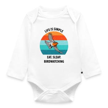 Bird Watching Bird Watching Birding Bird - Organic Longsleeve Baby Bodysuit - white - Front