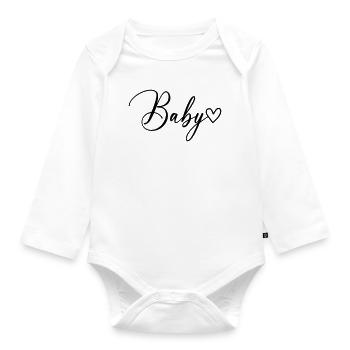 Baby Schrift - Baby Bio-Langarm-Body - Weiß - Vorne
