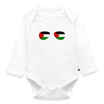 Free palestine - Body Bébé bio manches longues - blanc - Devant