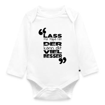 bday geek zusammenhalt 4t57369 humor elternschaft - Baby Bio-Langarm-Body - Weiß - Vorne