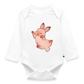 Niedlicher Hase - Baby Bio-Langarm-Body - Weiß - Vorne