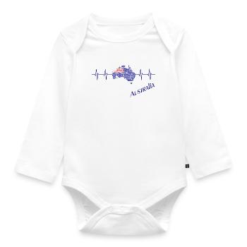 Australien - Australia - Baby Bio-Langarm-Body - Weiß - Vorne