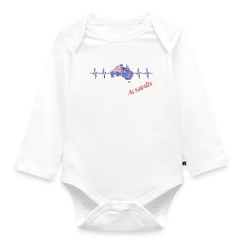 Australien - Australia - Baby Bio-Langarm-Body - Weiß - Vorne