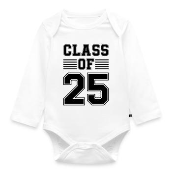 class of 25 - Organic Longsleeve Baby Bodysuit - white - Front