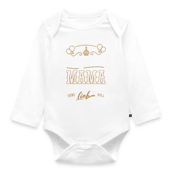 Happy Birthday Mama, Alles gute zum Geburtstag - Baby Bio-Langarm-Body - Weiß - Vorne