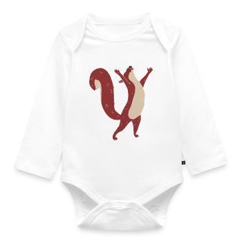 Eichhörnchen Kind Waldtiere - Baby Bio-Langarm-Body - Weiß - Vorne