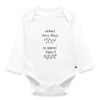 Positive quote, encouragement, perseverance - Organic Longsleeve Baby Bodysuit - white - Front
