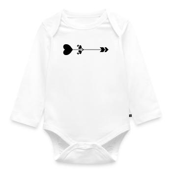 Herz-Pfeil - Baby Bio-Langarm-Body - Weiß - Vorne