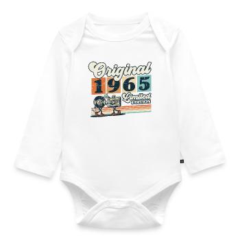 60e anniversaire 60 ans Né 1965 Homme Femme - Body Bébé bio manches longues - blanc - Devant