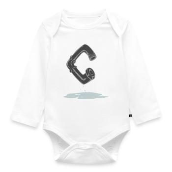 Tube C - Organic Longsleeve Baby Bodysuit - white - Front