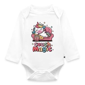 Couch Magic - Organic Longsleeve Baby Bodysuit - white - Front