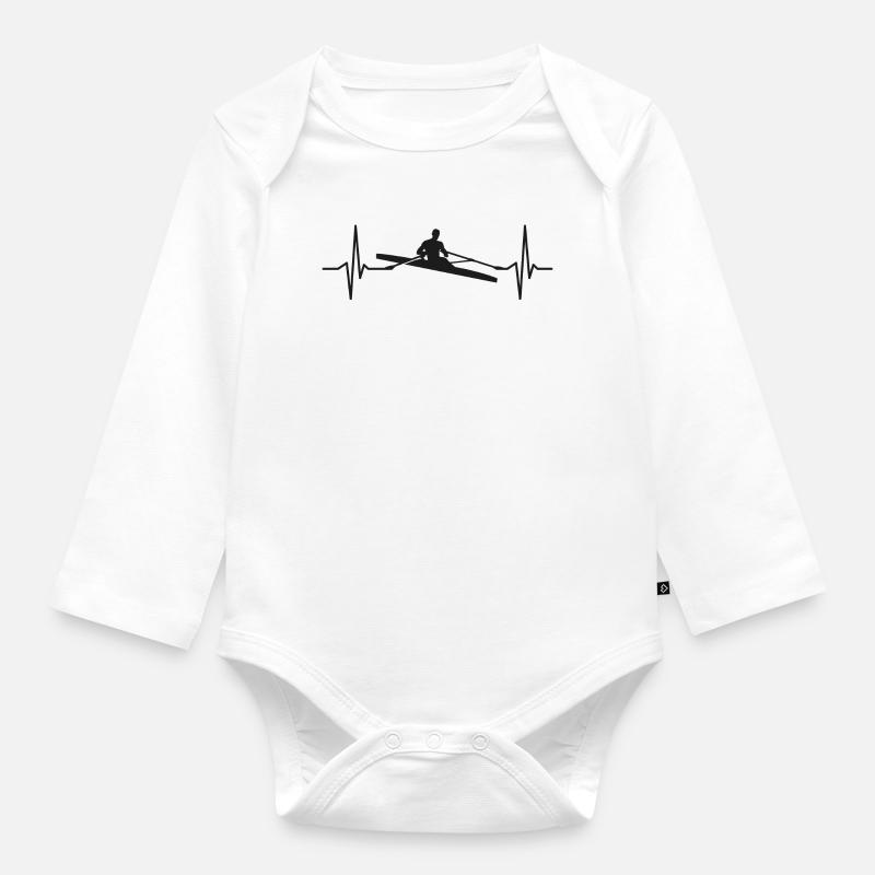 Rameur Heartbeat Rameur Rameur - Body Bébé bio manches longues - blanc