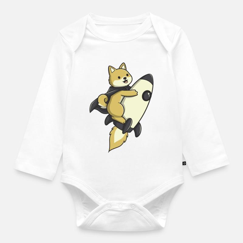 Magic Degen - Rocket - Baby Bio-Langarm-Body - Weiß