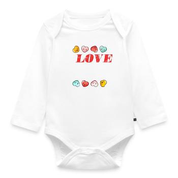 Je t’aime Coeur Mignon Saint-Valentin - Body Bébé bio manches longues - blanc - Devant
