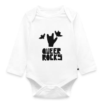 QUEER ROCKS - Baby Bio-Langarm-Body - Weiß - Vorne