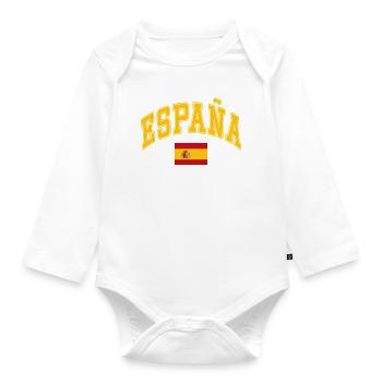 Drapeau de l’Espagne - Body Bébé bio manches longues - blanc - Devant